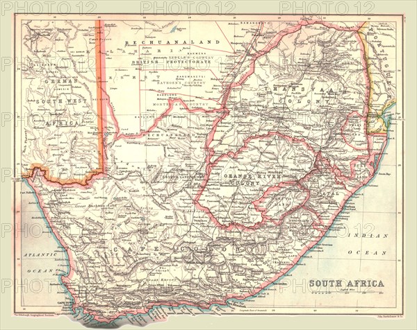 Map of South Africa, 1902.  Creator: Unknown.