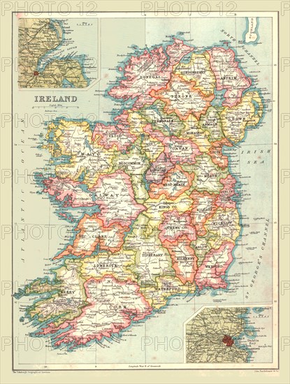 Map of Ireland, 1902.  Creator: Unknown.