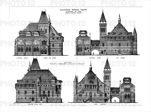 'Shakespeare Memorial Theatre, Stratford on Avon', 1876. Creator: Maurice and Adams.