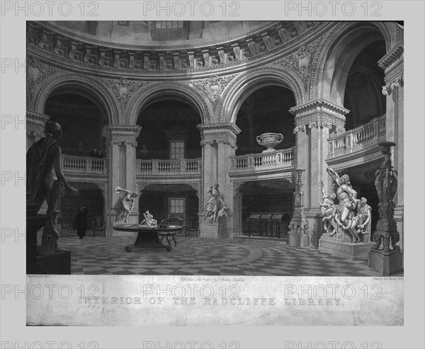 'Interior of the Radcliffe Library', 1835.  Creator: John Henry Le Keux.