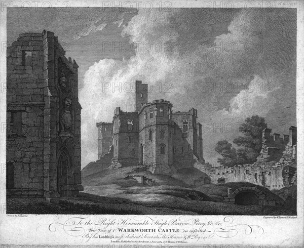 'Warkworth Castle', c1784. Creator: William Byrne.