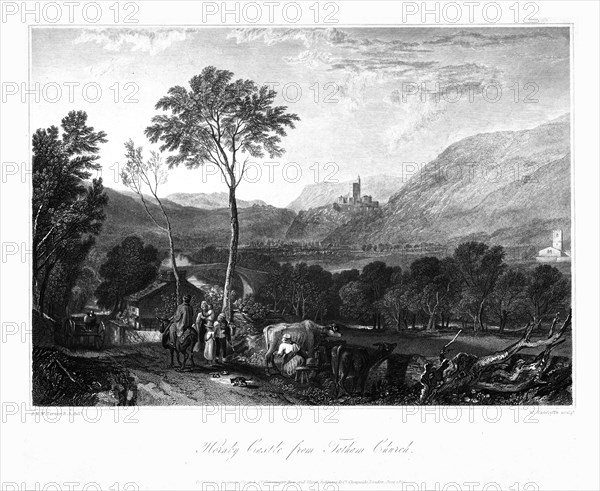 'Hornby Castle from Tatham Church', c1822. Creator: William Radclyffe.