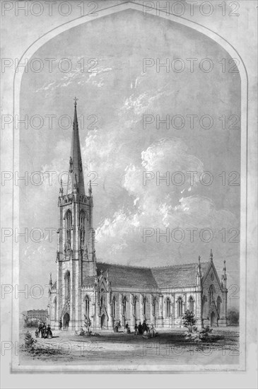 St Paul's Church Prince's Park, Liverpool, mid-late 19th century. Creator: M B.