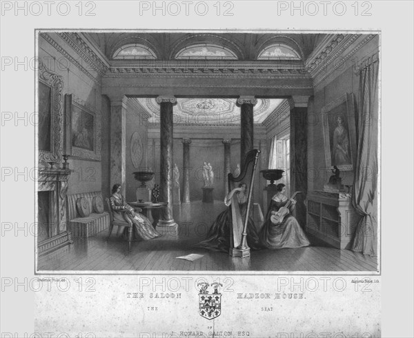 'The Saloon, Hadzor House', 19th century. Creator: Frederick Peake.