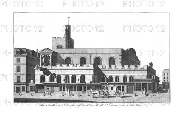 'The South East Prospect of St. Dunstan in the West', c1756. Creator: Benjamin Cole.