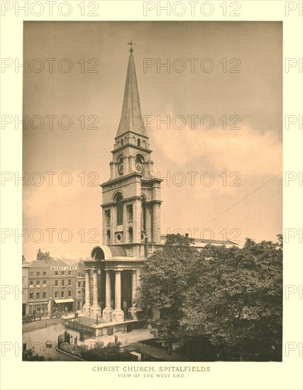 'Christ Church, Spitalfields, View of the West End', mid-late 19th century. Creator: Unknown.
