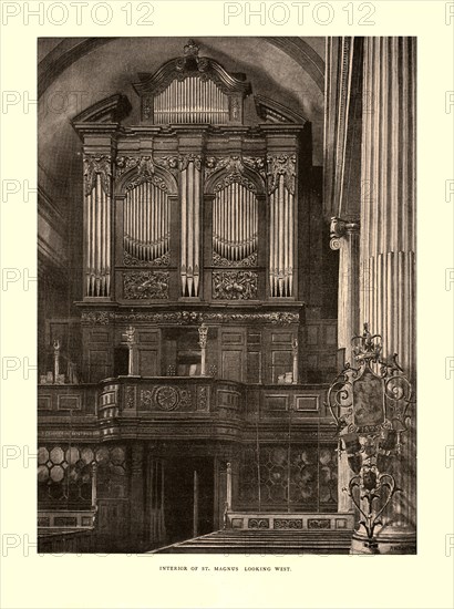 'Interior of St. Magnus Looking West', mid-late 19th century.  Creator: Unknown.