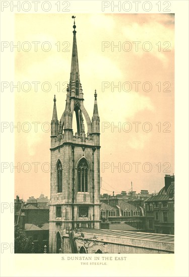 'St Dunstan in the East, The Steeple', mid-late 19th century. Creator: Unknown.