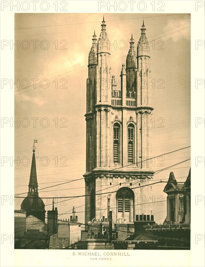 'St Michael, Cornhill, The Tower', mid-late 19th century.  Creator: Unknown.