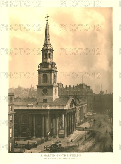 'St Martin-in-the-Fields, View from the North West', mid-late 19th century.  Creator: Unknown.