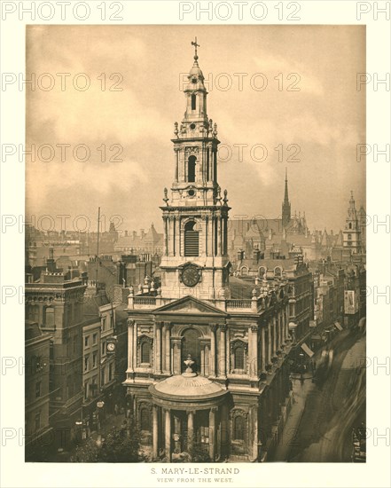 'St Mary-le-Strand, View from the West', mid-late 19th century. Creator: Unknown.