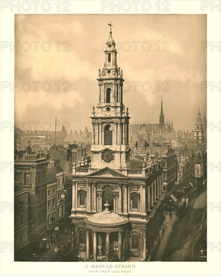 'St Mary-le-Strand, View from the West', mid-late 19th century.  Creator: Unknown.