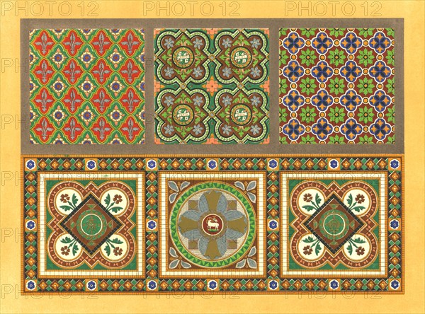 Encaustic tiles, 19th century. Creator: Unknown.