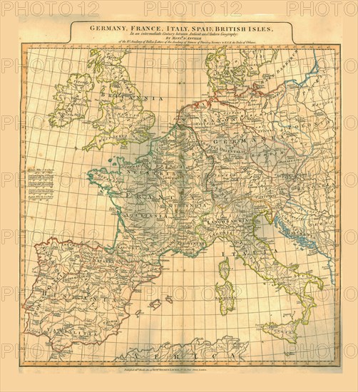 Map of Europe, 1821. Creator: Unknown.