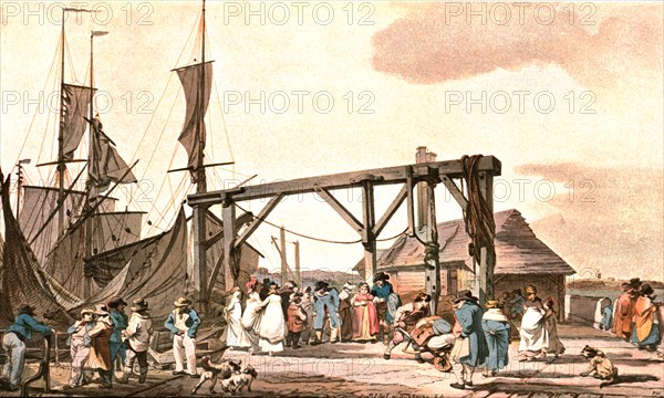 'Arrival of the Hoy at Margate', 1808, (c1900).  Creator: Unknown.