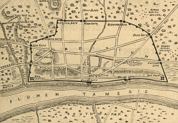 'Plan of Roman London', (1897). Creator: Unknown.