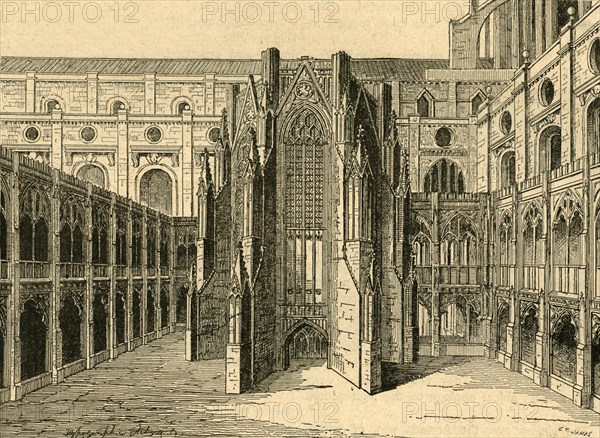 'The Chapter House of Old St. Paul's, from a view by Hollar', (1897). Creator: Unknown.