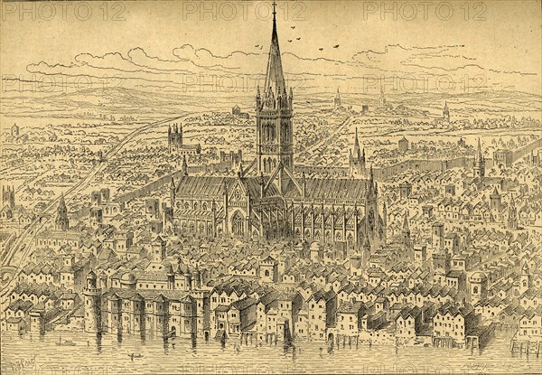 'St. Paul's and the Neighbourhood in 1540', (1897). Creator: Unknown.