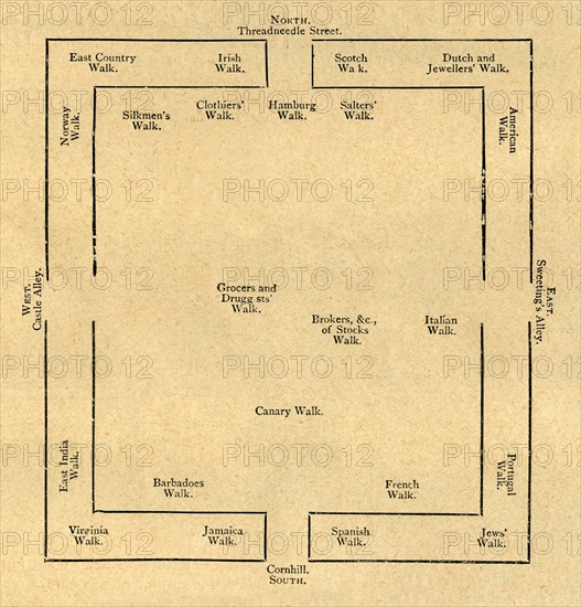 'Plan of the Exchange in 1837', (1897). Creator: Unknown.