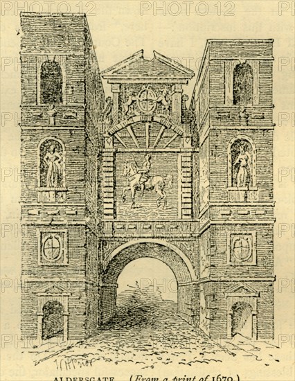 'Aldersgate', 1670, (c1872). Creator: Unknown.