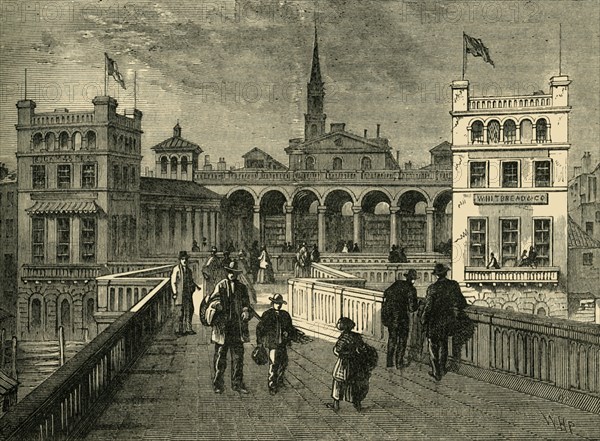 'Hungerford Market, from the Bridge, in 1850', (1881). Creator: Unknown.