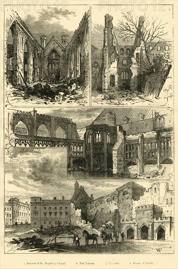 'Ruins of the Houses of Parliament', (1881). Creator: Unknown.