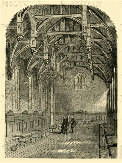 'Interior of the Great Hall, Lambeth Palace, 1800', (c1878). Creator: Unknown.