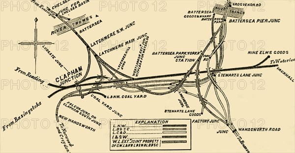 'Lines of Rail at Clapham Junction', (c1878). Creator: Unknown.