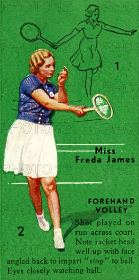 'Miss Freda James - Forehand Volley', c1935. Creator: Unknown.