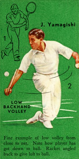 'J. Yamagishi - Low Backhand Volley', c1935. Creator: Unknown.