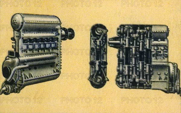 Junkers 700-800 horse power diesel aircraft engine, 1932.  Creator: Unknown.