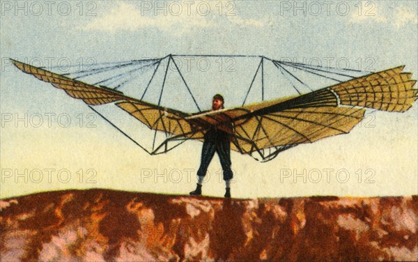 Otto Lilienthal's glider, 1890s, (1932). Creator: Unknown.