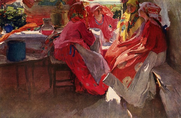 'Paying a Visit', 1915, (1939). Creator: Abram Arkhipov.