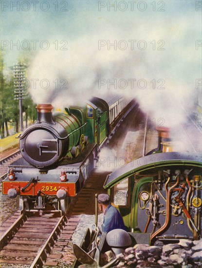 'Passing at Speed. An unusual view from the tender of a goods engine', 1935-36. Creator: Unknown.