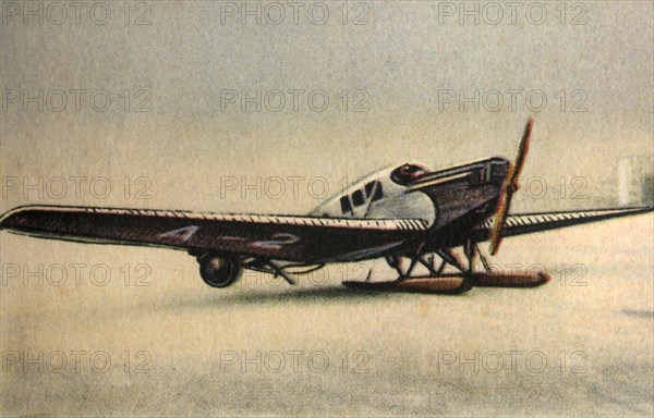 Junkers F13 L plane with snow skids, 1920s, (1932). Creator: Unknown.