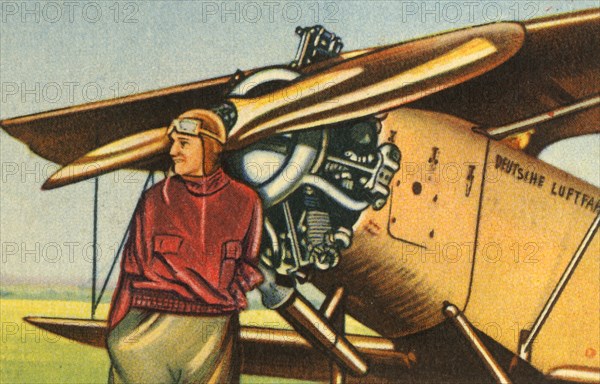 Elly Beinhorn with her plane, 1932. Creator: Unknown.