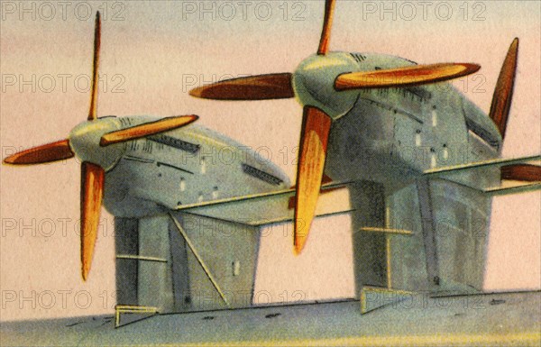 Small-diameter wooden aircraft propellers, 1932.  Creator: Unknown.