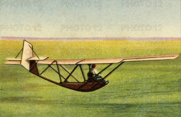 Pupil in 'Zögling' training glider at the Rhön-Rossitten Society gliding school, Germany, 1932.  Creator: Unknown.