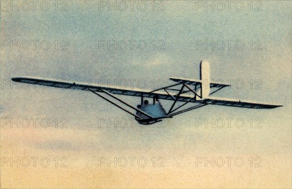 Pupil in camouflaged 'Zögling' training glider, 1932. Creator: Unknown.