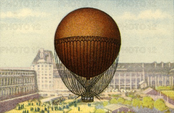 Giffard's balloon exhibited at the Paris World's Fair, 1878, (1932). Creator: Unknown.