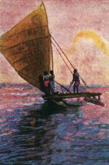 Sailing boat, Fiji, c1928. Creator: Unknown.