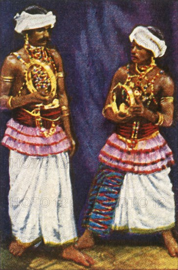 Sinhalese devil dancers from Ceylon, c1928. Creator: Unknown.