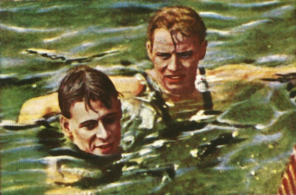 Boy Charlton of Australia, and Arne Borg of Sweden, 1928. Creator: Unknown.