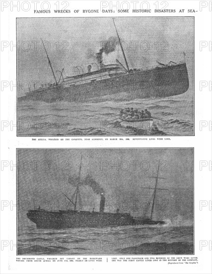 'Famous Wrecks of Bygone Days: Some Historic Disasters at Sea', April 20, 1912. Creator: Unknown.