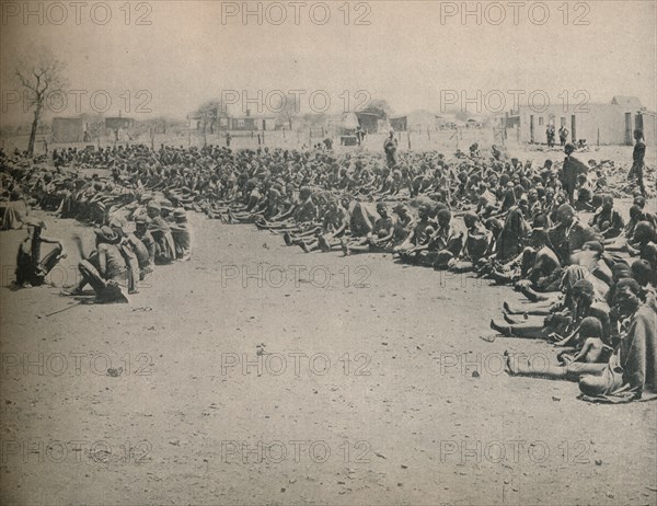 'Starving Natives coming in for Government Relief at Bulawayo', c1900. Creator: Unknown.