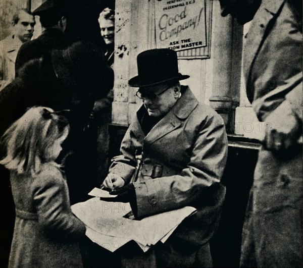 'Signing Autographs in the North Country', c1945. Creator: Unknown.