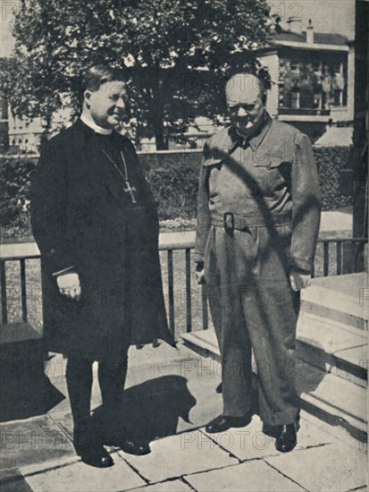 'Archbishop of Canterbury at Number 10, Downing Street', c1943, (1945). Creator: Unknown.