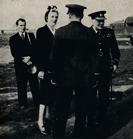 'Inspecting R.A.F. Establishment', 1940s, (1945). Creator: Unknown.