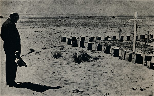 'At a Battlefield Cemetery in Egypt', 1942, (1945). Creator: Unknown.