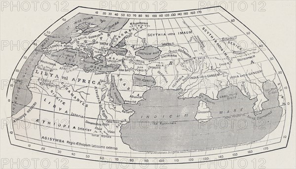 'Map of the World, According to Ptolemy', 1923. Creator: Agathodaemon of Alexandria.